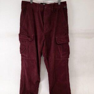 Men's Vans Cargo Cordoroy Burgundy Size 29 Pants